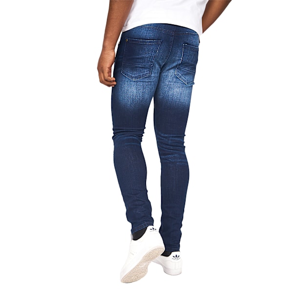 Crosshatch herr Barbeck Slim Jeans 38R mörk tvätt Dark Wash 38R