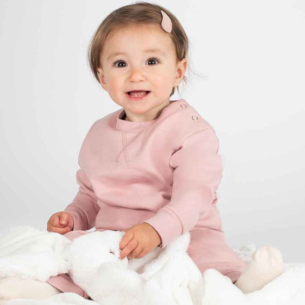 Larkwood Barn/Barn Hållbar Sweatshirt 0-6 Månader Mjuk Soft Pink 0-6 Months