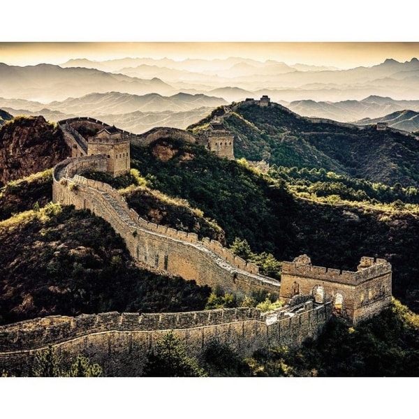 Dieter Reichelt Kinesiska muren på print 60cm x 80cm Br Brown/Green 60cm x 80cm