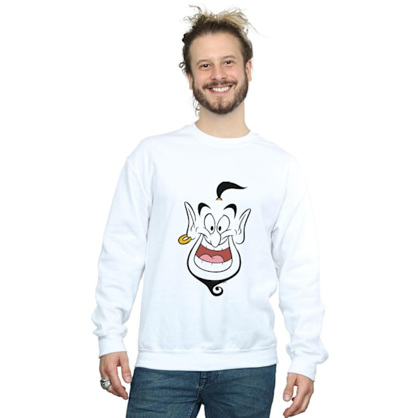 Disney Herr Aladdin Genie Ansikte Sweatshirt S Vit White S