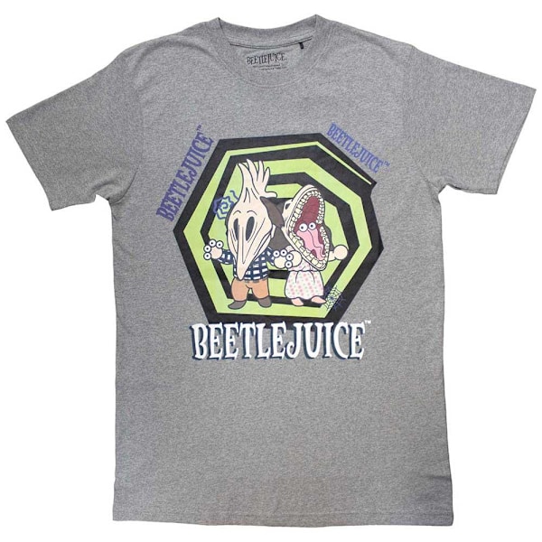 Beetlejuice Unisex Spiral T-shirt S Grå Grey S