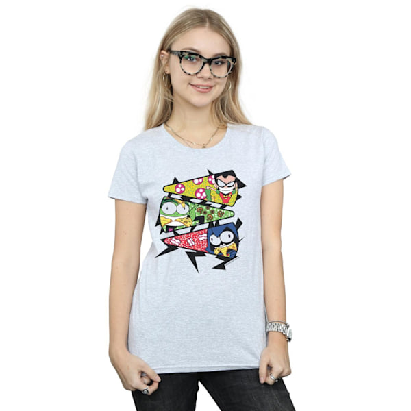 DC Comics Dam/Kvinnor Teen Titans Go Pizzabit Bomull T-shirt Sports Grey L