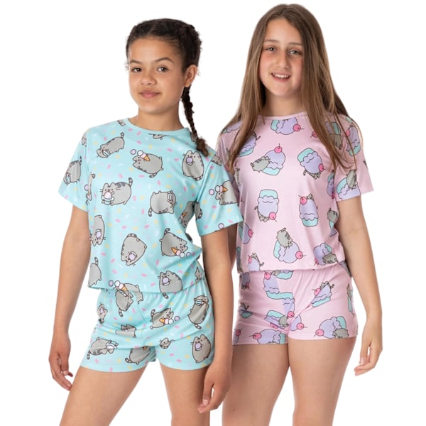 Pusheen Flickor Pyjamas Set (2-pack) 9-10 år Blå/ Blue/Pink 9-10 Years