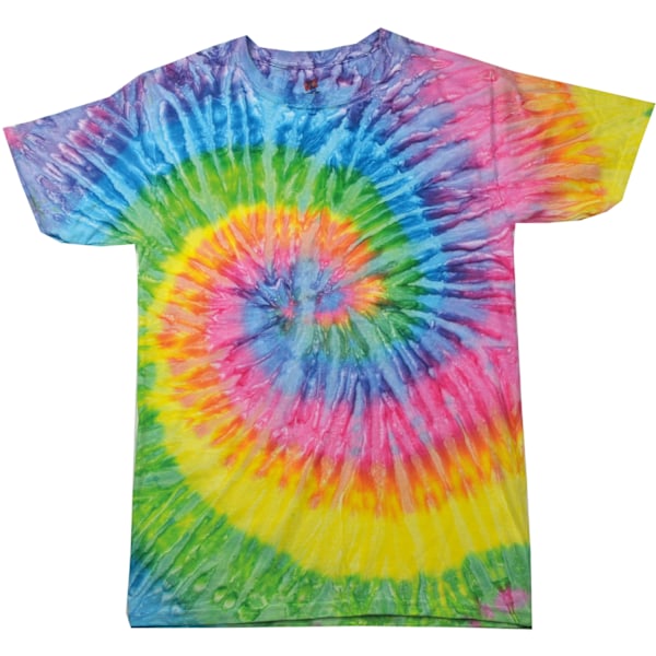 Colortone Dam/Damer Regnbåge Tie-Dye Kortärmad Tungviktig Saturn S