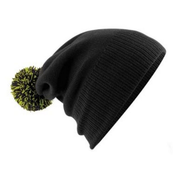 Beechfield Unisex Snowstar Beanie i en storlek Svart/Lime Gr Black/Lime Green One Size