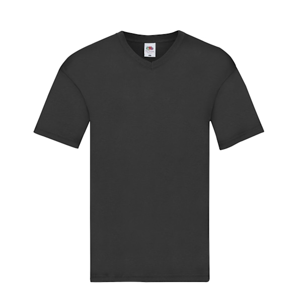 Fruit Of The Loom Herr Original Enfärgad V-ringad T-shirt M Svart Black M