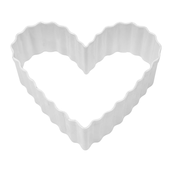 Anniversary House Fluted Heart Poly-Resin Coated Cookie Cutter White 12.7cm x 12.7cm x 2.5cm