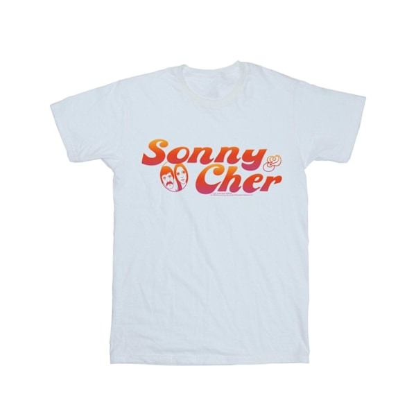 Sonny & Cher Boys Gradient Logo T-Shirt 9-11 år Vit White 9-11 Years