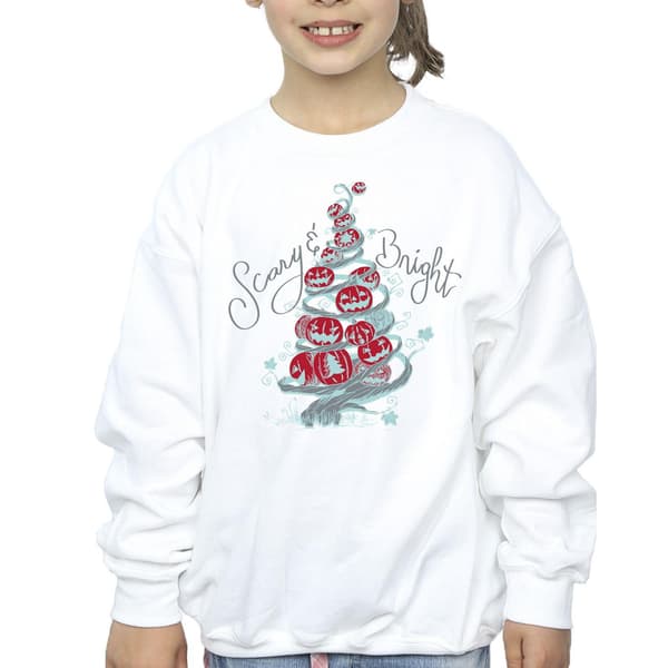 Disney Flickor The Nightmare Before Christmas Läskig & Ljus Tröja White 3-4 Years