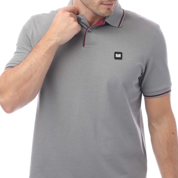Weekend Offender Herr Spello Piped Pikétröja L Grå Grey L