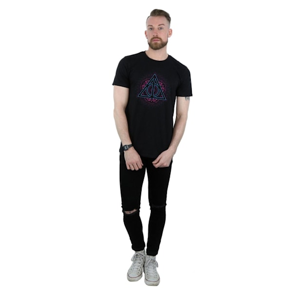 Harry Potter Neon Dödsreliker T-shirt för män M Svart Black M