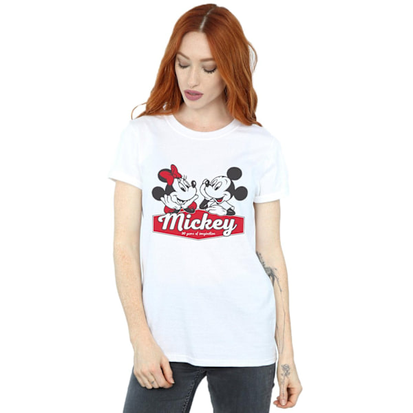 Disney Dam/Kvinnor Mickie Och Minnie 90 År Bomull Pojkvän White L