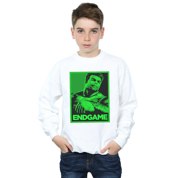 Marvel Boys Avengers Endgame Hulk Poster Sweatshirt 9-11 år White 9-11 Years