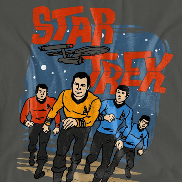 Star Trek Unisex Vuxen Run Forward T-Shirt L Gråmelerad Charcoal L