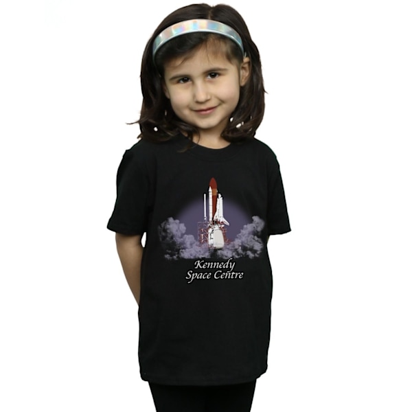 NASA Girls Kennedy Space Centre Lift Off Bomull T-shirt 3-4 år Black 3-4 Years