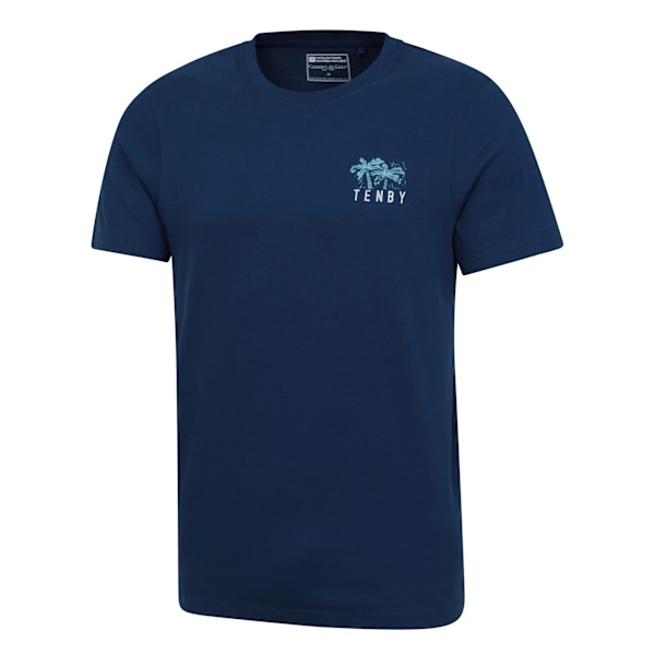 Mountain Warehouse Tenby T-shirt med tryck bak, ekologisk, herr, L, marinblå Navy L