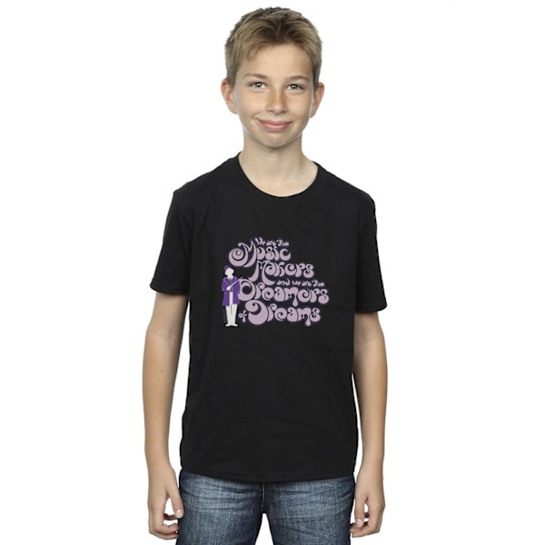 Willy Wonka Boys Dreamers Text T-Shirt 12-13 år Svart Black 12-13 Years