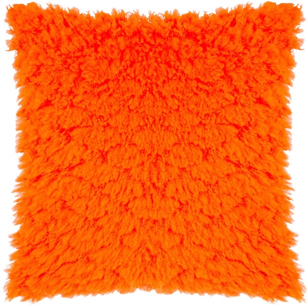 Heya Home Faux Fur Fluff Ball Kuddfodral 45cm x 45cm Orange Orange Fever 45cm x 45cm