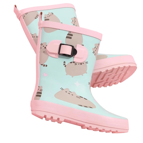 Pusheen Flickor Repeterande Tryck Gummistövlar 4 UK Pastell Mint/Rosa Pastel Mint/Pink 4 UK