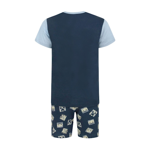 Minecraft Pojkars Undead Kort Pyjamas Set 8 År Blå Blue 8 Years