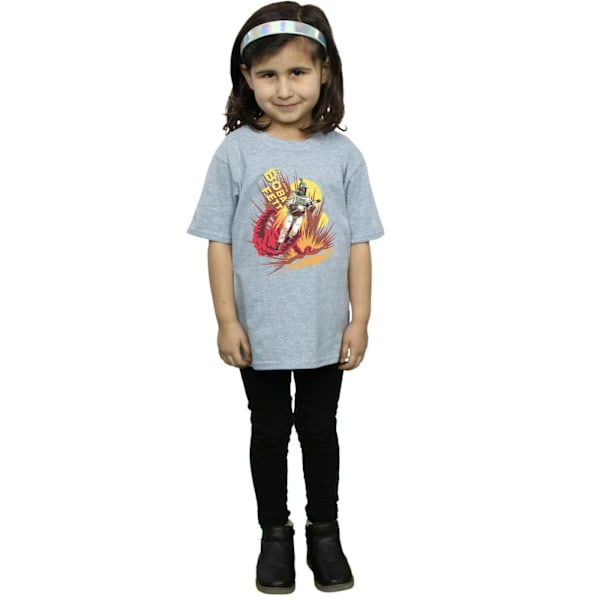 Star Wars Girls Boba Fett Raketdriven Bomull T-shirt 9-11 År Sports Grey 9-11 Years