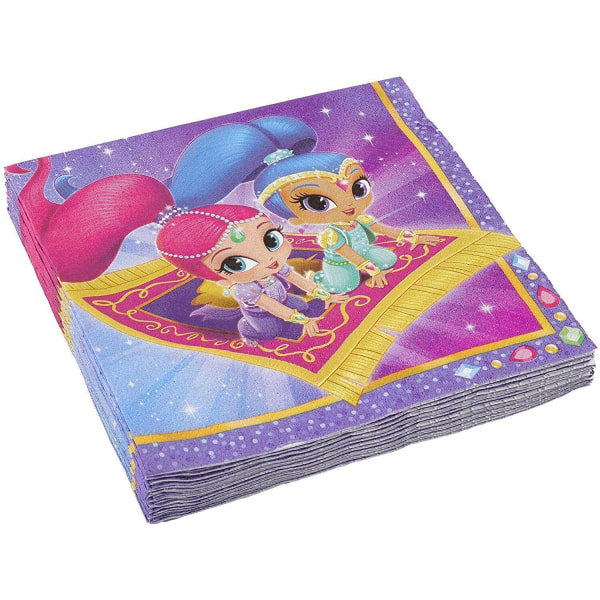 Shimmer And Shine pappersservetter (pack med 16) One Size Lila/Bl Purple/Blue One Size