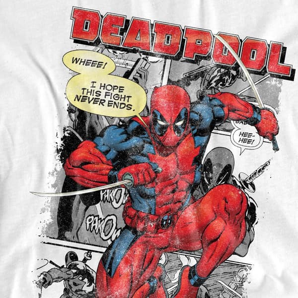 Deadpool Herr Comic Strip T-Shirt L Vit White L