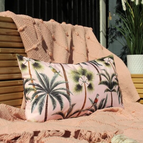 Evans Lichfield Palm Tree Utomhuskuddfodral One Size Blush Blush One Size