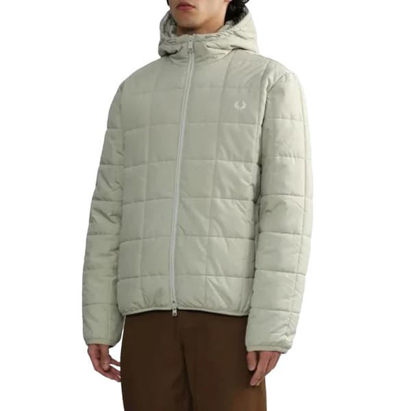 Fred Perry Grid Isolerad Vadderad Jacka Herr L Oyster Oyster L