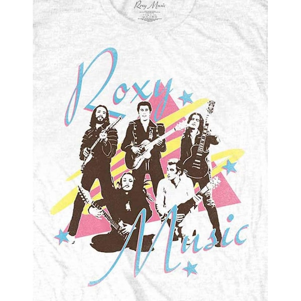 Roxy Music Unisex Vuxen Gitarr Bomull T-shirt XXL Vit White XXL