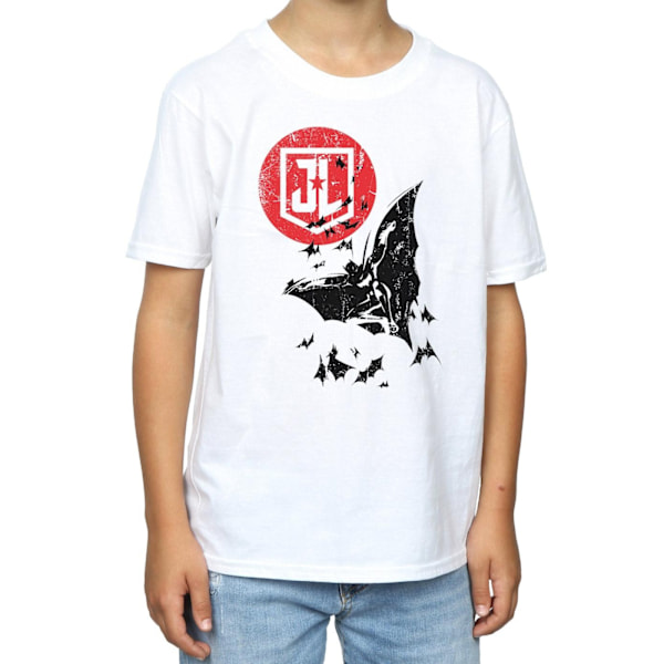 DC Comics Boys Justice League Movie Batman Moon Leap T-Shirt 5- White 5-6 Years