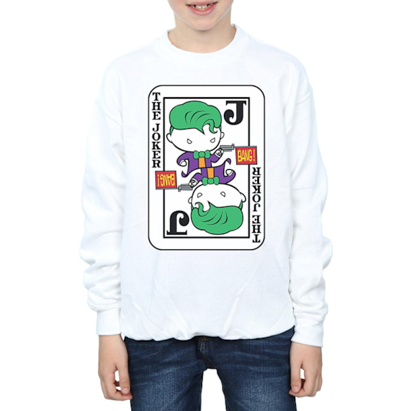 DC Comics Boys Chibi Joker Playing Card Sweatshirt 5-6 år Vit White 5-6 Years