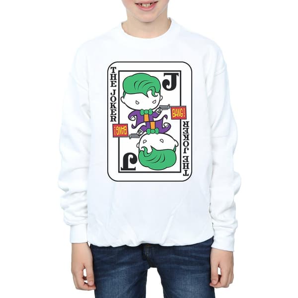 DC Comics Pojkar Chibi Joker Spelkort Tröja 7-8 År Vit White 7-8 Years