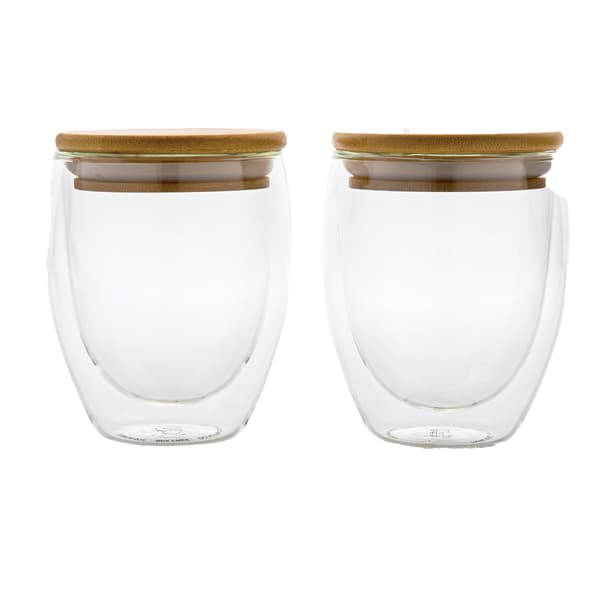 XD Collection Dubbelvägg 250ml Bambuglas (2-pack) One Si Transparent One Size