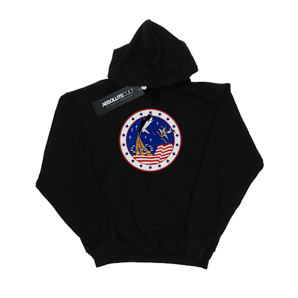 NASA Dam/Kvinnor Klassisk Rocket 76 Hoodie XXL Svart Black XXL