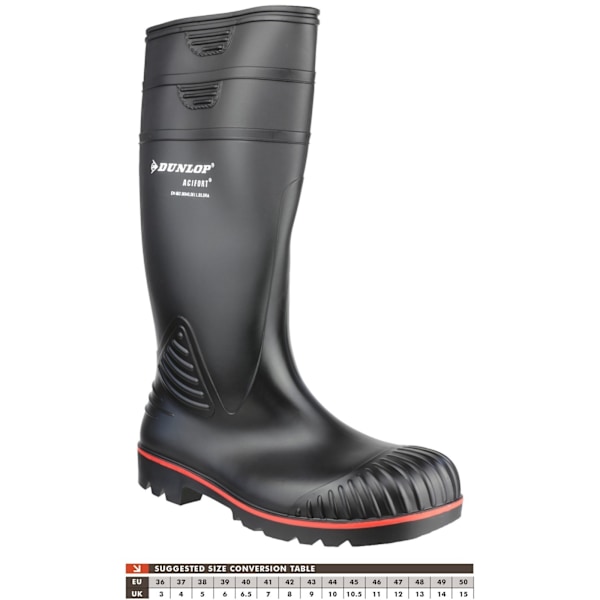 Dunlop Acifort Unisex Tunga Stövlar med Fullt Säkerhetsskydd A Black 40 EUR