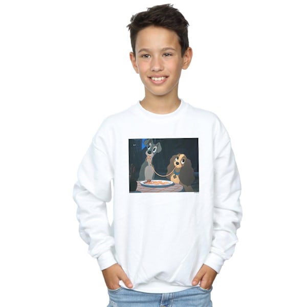 Disney Boys Lady Och Lufsen Spaghetti Slurp Sweatshirt 12-13 White 12-13 Years