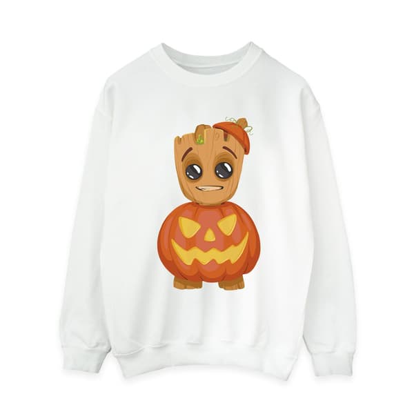 Marvel Dam/Kvinnor Groot Pumpa Sweatshirt 3XL Vit White 3XL