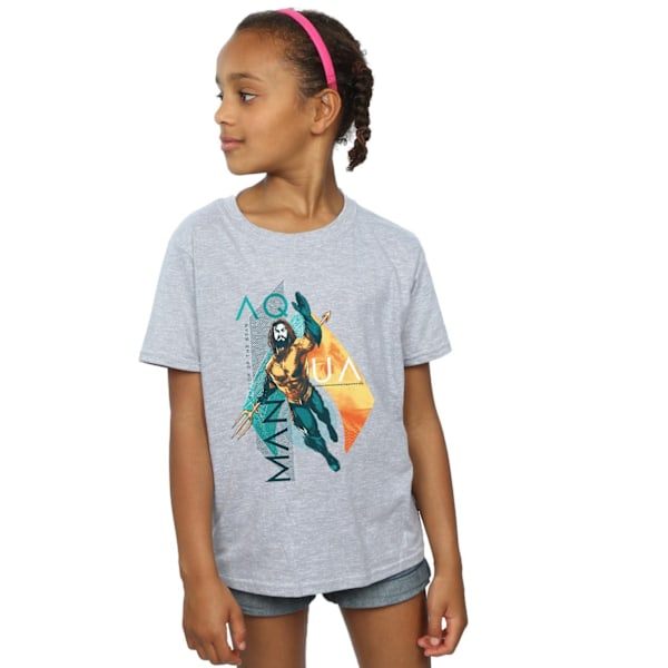 DC Comics Girls Aquaman Tropical Icon Bomull T-shirt 5-6 år Sports Grey 5-6 Years