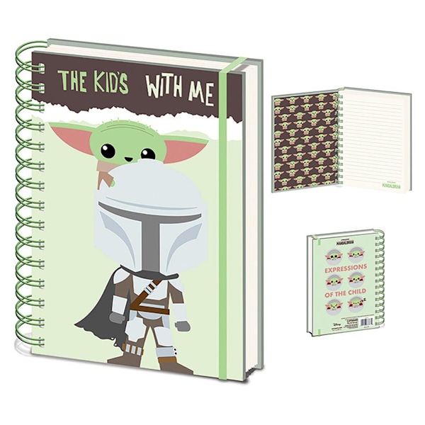 Star Wars: The Mandalorian A5 Spiralblock Anteckningsbok En Storlek Grön Green/White/Brown One Size