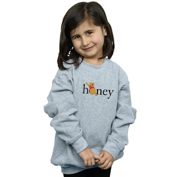 Disney Girls Winnie The Pooh Honey Sweatshirt 7-8 år Sport Sports Grey 7-8 Years