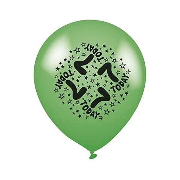 Latex Stars 7-årsballonger (paket med 6) One Size Green/Bl Green/Black One Size