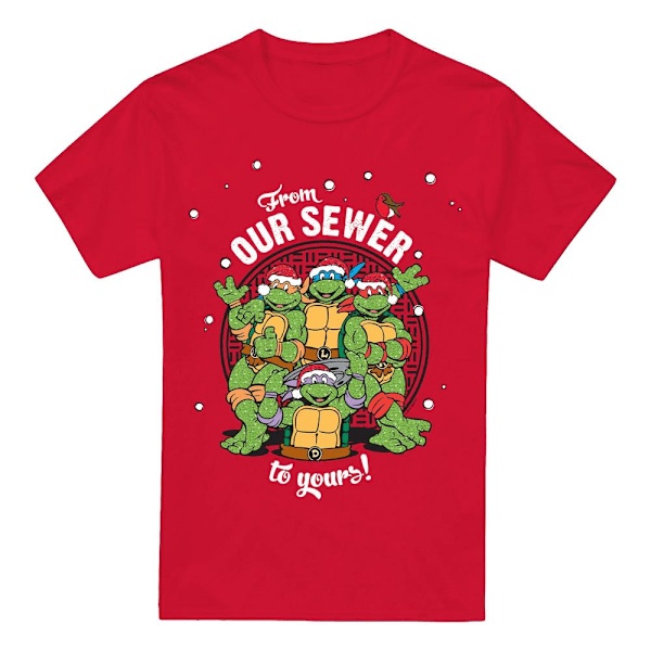 Teenage Mutant Ninja Turtles Herr God Jul Från Vårt Avlopp Red 4XL