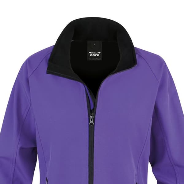 Result Core Dam/Dam Printable Soft Shell Jacka S Lila/ Purple/Black S