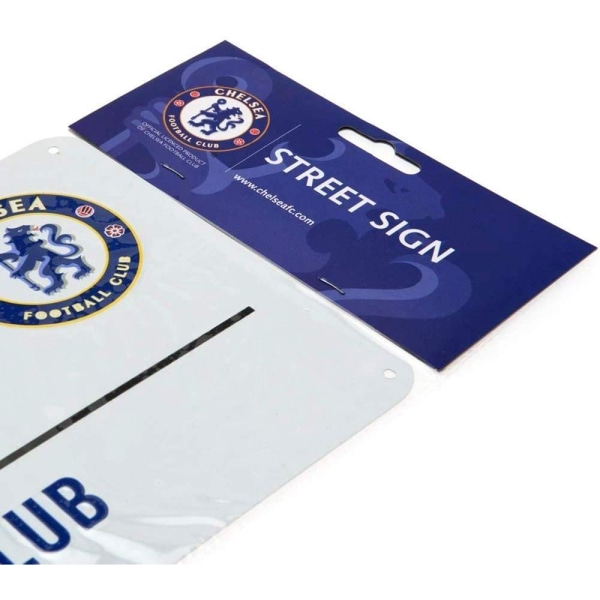Chelsea FC Officiell fotboll Metal Street Sign One Size Vit/B White/Black/Blue One Size