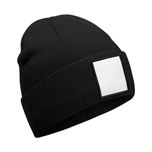 Beechfield Appliqué Patch Mössa One Size Svart/Vit Black/White One Size