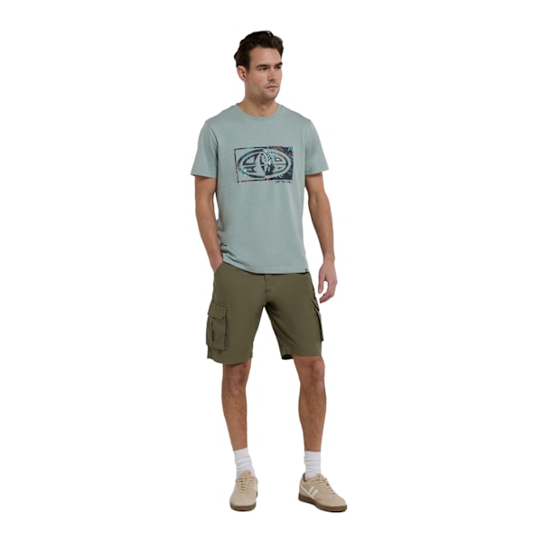 Animal Mens Haze Organic Cargo Shorts 30R Green Green 30R