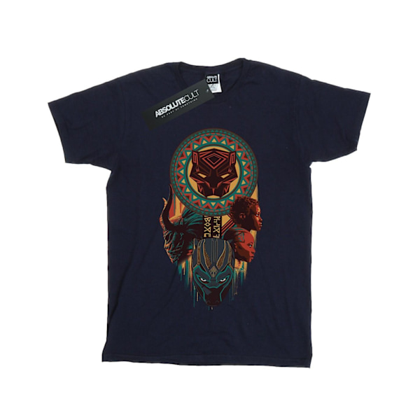 Marvel Girls Black Panther Totem Bomull T-shirt 9-11 år Marinblå Navy Blue 9-11 Years