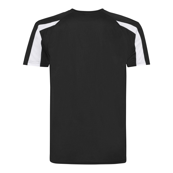 Just Cool Mens Contrast Cool Sports Plain T-Shirt 2XL Jet Black Jet Black/Arctic White 2XL