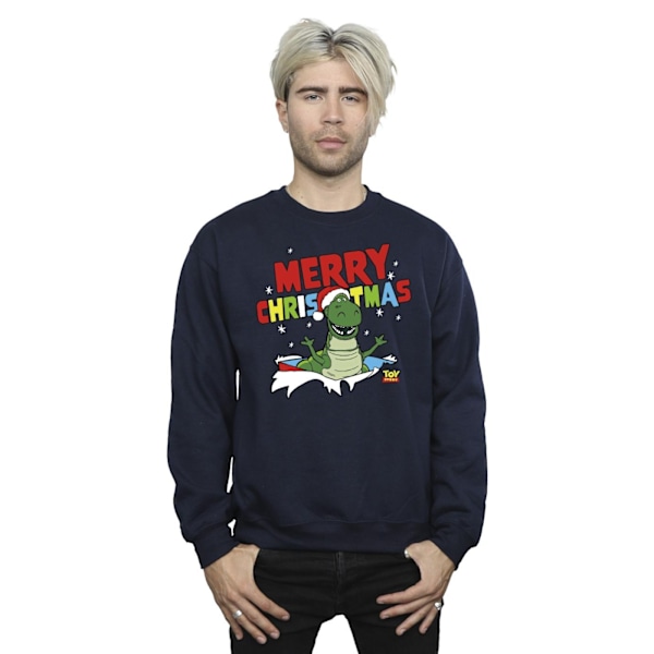 Disney Mens Toy Story Rex Christmas Burst Sweatshirt S Marinblå Navy Blue S